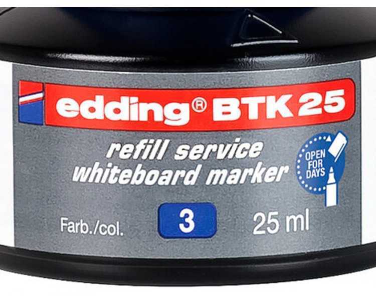 Tinta rotulador edding pizarra blanca btk-25 color azul bote 25 ml