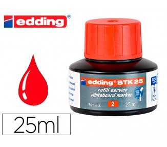 Tinta rotulador edding pizarra blanca btk-25 color rojo bote 25 ml
