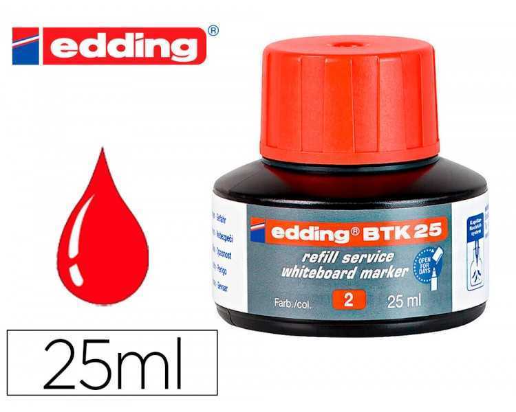 Tinta rotulador edding pizarra blanca btk-25 color rojo bote 25 ml