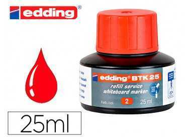 Tinta rotulador edding pizarra blanca btk-25 color rojo bote 25 ml