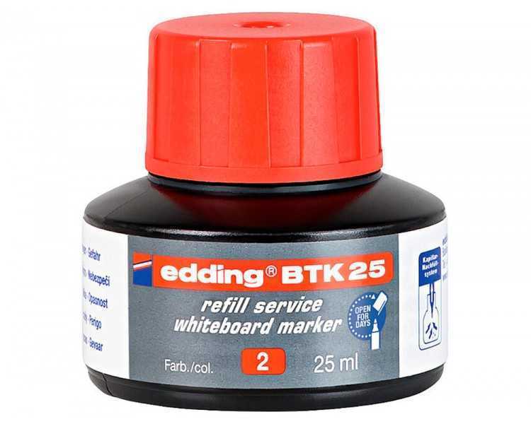 Tinta rotulador edding pizarra blanca btk-25 color rojo bote 25 ml