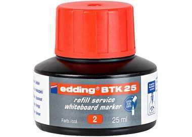 Tinta rotulador edding pizarra blanca btk-25 color rojo bote 25 ml