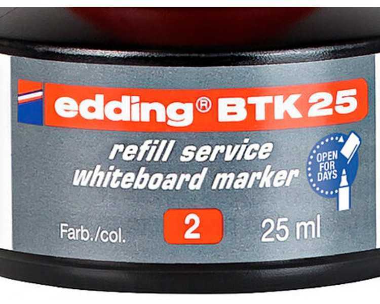 Tinta rotulador edding pizarra blanca btk-25 color rojo bote 25 ml