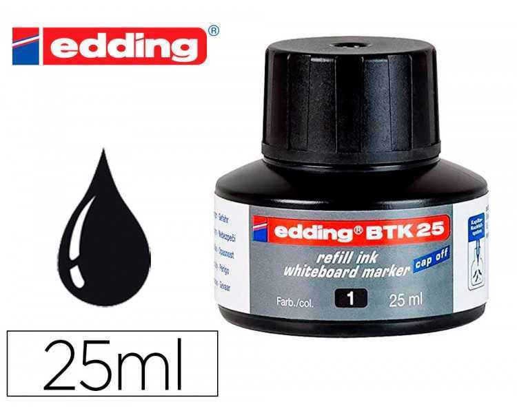Tinta rotulador edding pizarra blanca btk-25 color negro bote 25 ml