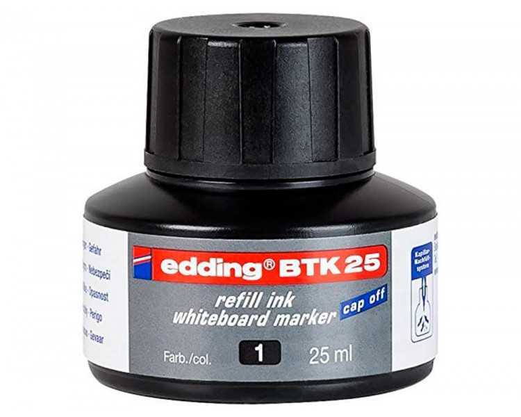 Tinta rotulador edding pizarra blanca btk-25 color negro bote 25 ml