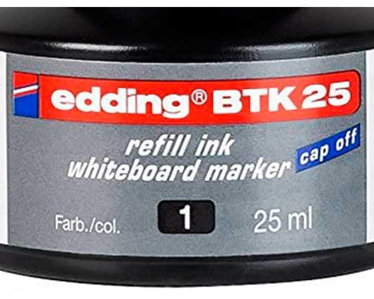 Tinta rotulador edding pizarra blanca btk-25 color negro bote 25 ml