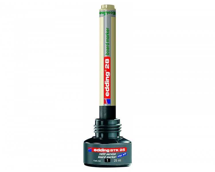 Tinta rotulador edding pizarra blanca btk-25 color negro bote 25 ml