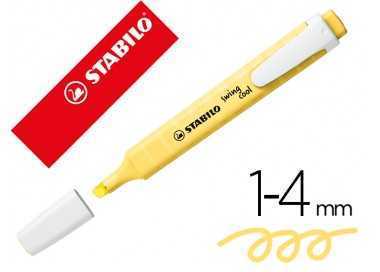 Rotulador stabilo fluorescente fino swing cool pastel amarillo cremoso