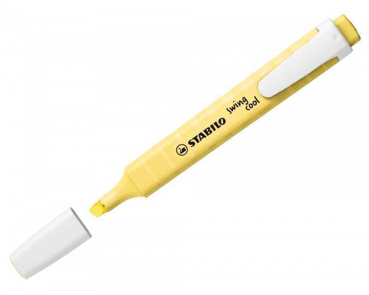 Rotulador stabilo fluorescente fino swing cool pastel amarillo cremoso