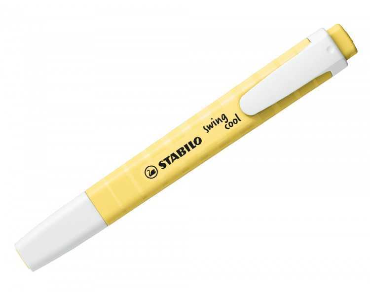 Rotulador stabilo fluorescente fino swing cool pastel amarillo cremoso