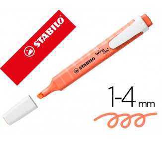 Rotulador stabilo fluorescente fino swing cool pastel coral meloso