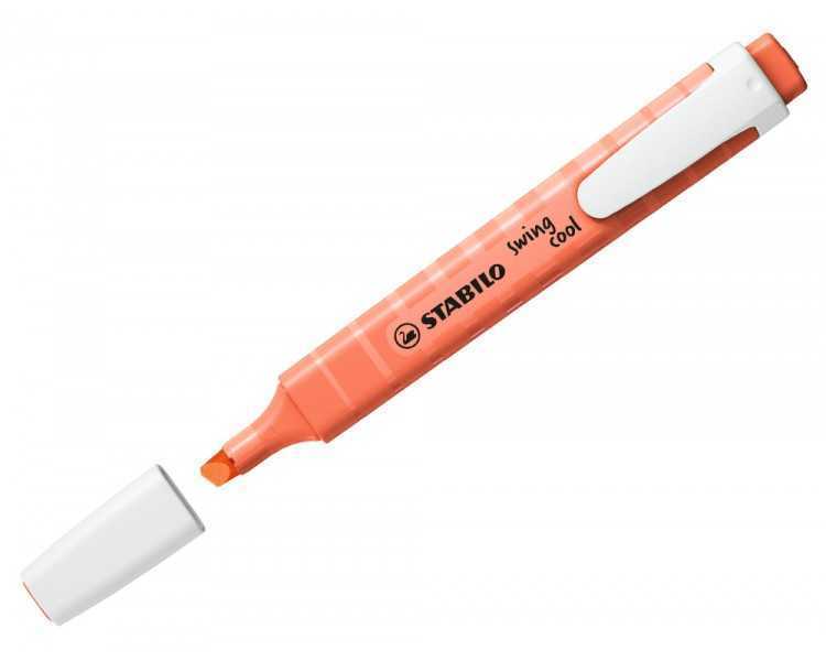 Rotulador stabilo fluorescente fino swing cool pastel coral meloso