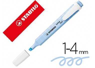 Rotulador stabilo fluorescente fino swing cool pastel azul nublado