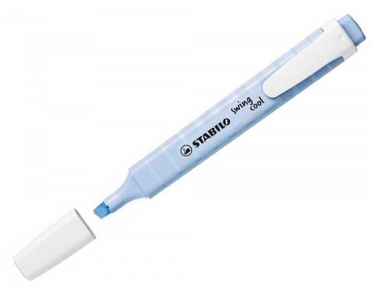 Rotulador stabilo fluorescente fino swing cool pastel azul nublado