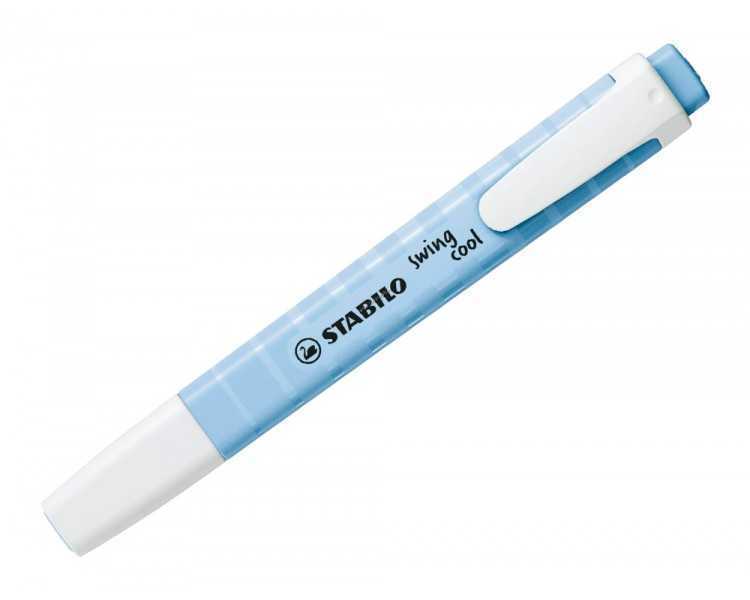Rotulador stabilo fluorescente fino swing cool pastel azul nublado