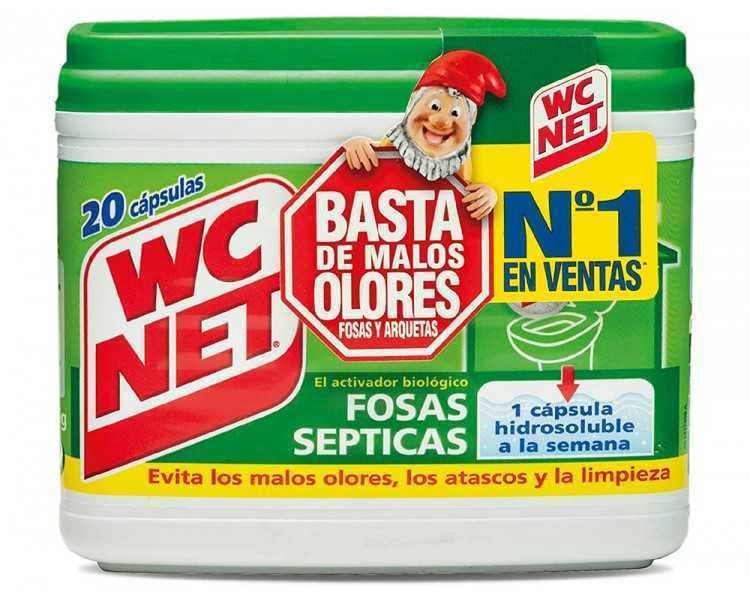 Elimina olores wc net fosas septicas capsula de 18 gr caja de 20 unidades