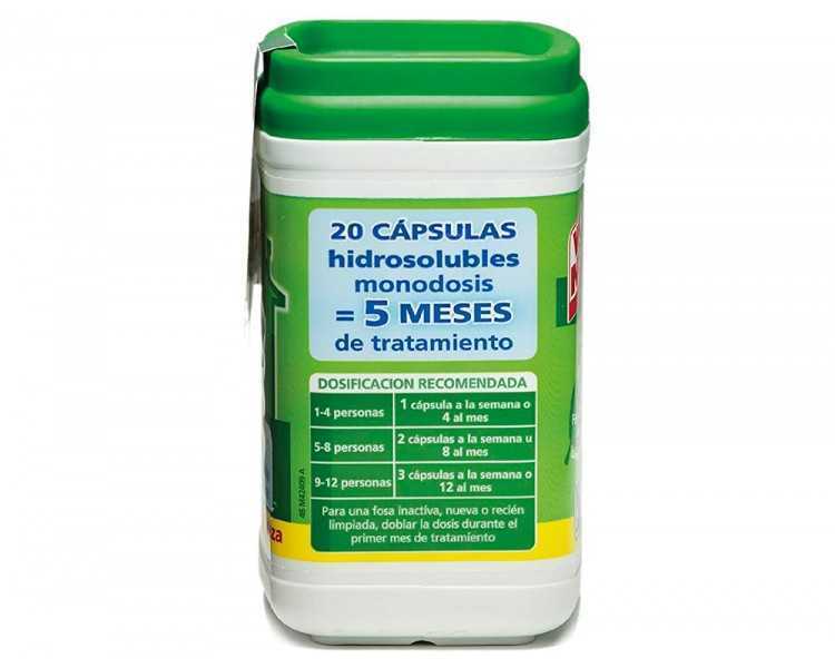 Elimina olores wc net fosas septicas capsula de 18 gr caja de 20 unidades
