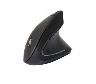 Raton q-connect optico inalambrico ergonomico vertical dpi 800/1200/1600 pilas aaa negro