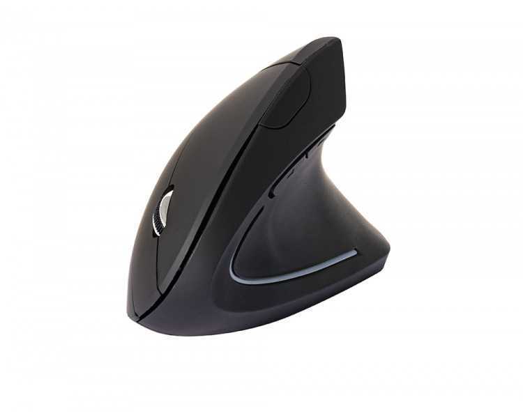 Raton q-connect optico inalambrico ergonomico vertical dpi 800/1200/1600 pilas aaa negro
