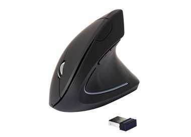 Raton q-connect optico inalambrico ergonomico vertical dpi 800/1200/1600 pilas aaa negro