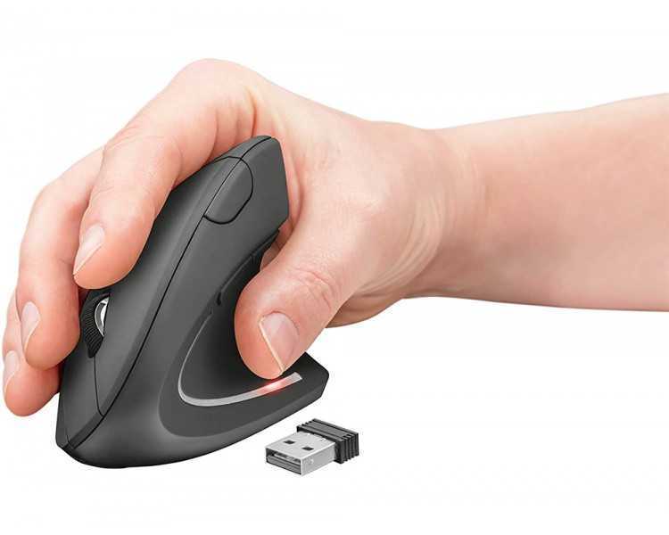 Raton q-connect optico inalambrico ergonomico vertical dpi 800/1200/1600 pilas aaa negro