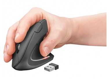 Raton q-connect optico inalambrico ergonomico vertical dpi 800/1200/1600 pilas aaa negro