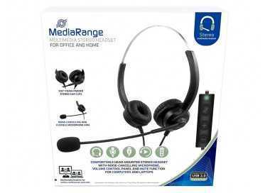 Auricular mediarange biaural diadema con microfono cable 2 mt