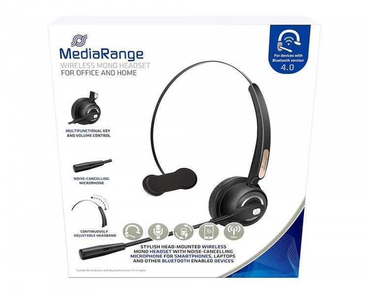 Auricular mediarange monoaural diadema inalambrico bluetooth con microfono