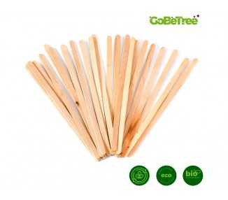 Paletina agitadora de madera 14 cm para el cafe con funda individual bolsa de 1000 unidades