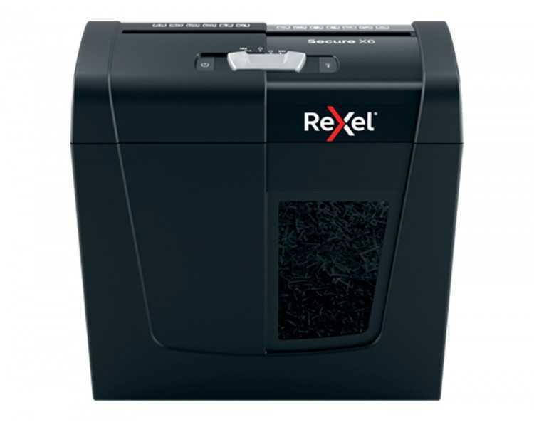Destructora de documentos rexel secure x6 eu capacidad 6 hojas grapas clips tarjetas y cd