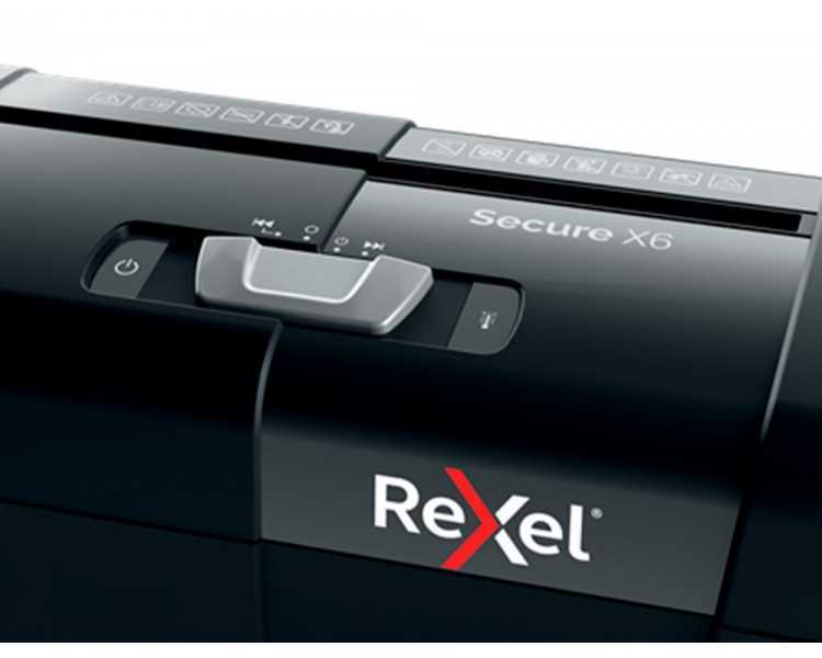 Destructora de documentos rexel secure x6 eu capacidad 6 hojas grapas clips tarjetas y cd
