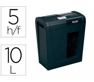 Destructora de documentos rexel secure s5 eu capacidad 5 hojas grapas clips tarjetas y cd papelera 10 l