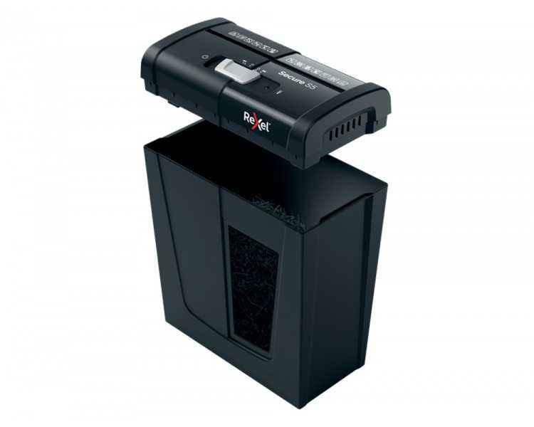 Destructora de documentos rexel secure s5 eu capacidad 5 hojas grapas clips tarjetas y cd papelera 10 l