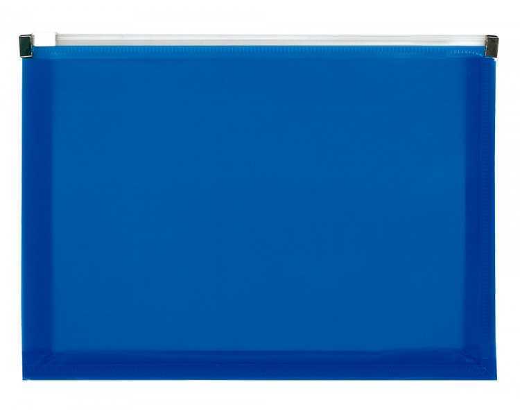 Carpeta dossier liderpapel a4 cierre de cremallera azul translucido