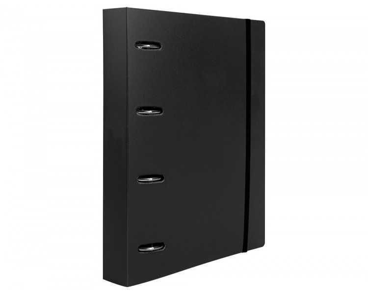 Carpeta con recambio liderpapel a4 cuadro 5mm 100 hojas 80g polipropileno 4 anillas mixtas 25mm negro
