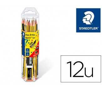 Lapices de grafito staedtler noris n.2 hb blister promocional 120 aniversario de12 uds + afilalapiz + goma