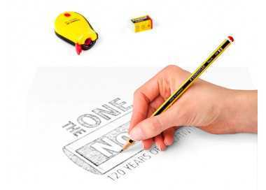Lapices de grafito staedtler noris n.2 hb blister promocional 120 anivers de 3 uds + afilalapiz con deposito