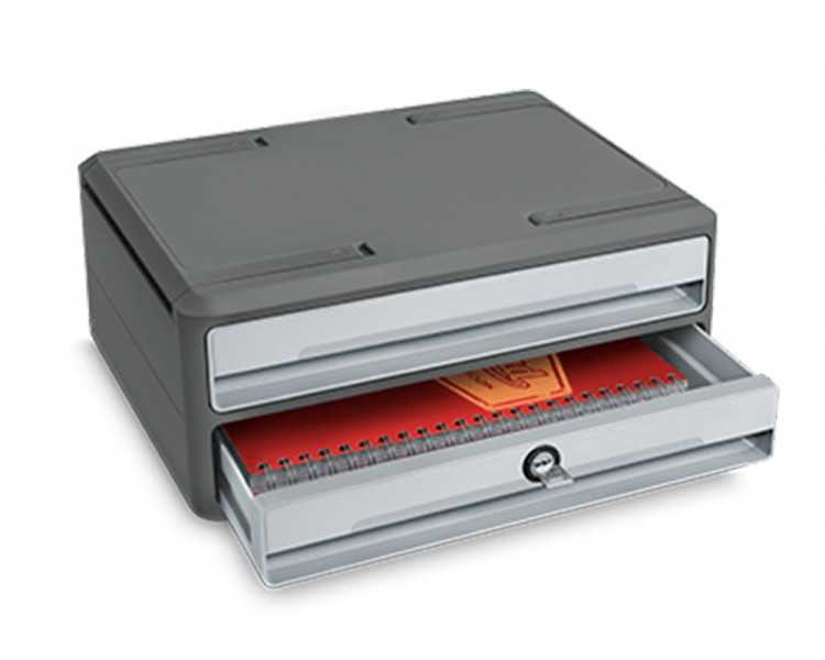 Fichero cajones de sobremesa cep moov up reciclado 80% con cerradura reciclado 80% 2 cajones color gris