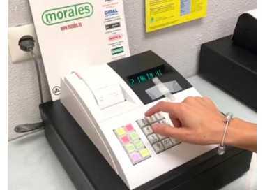 Registradora ecr sampos er-057 s blanca 14 departamentos display vfd antireflejos conforme