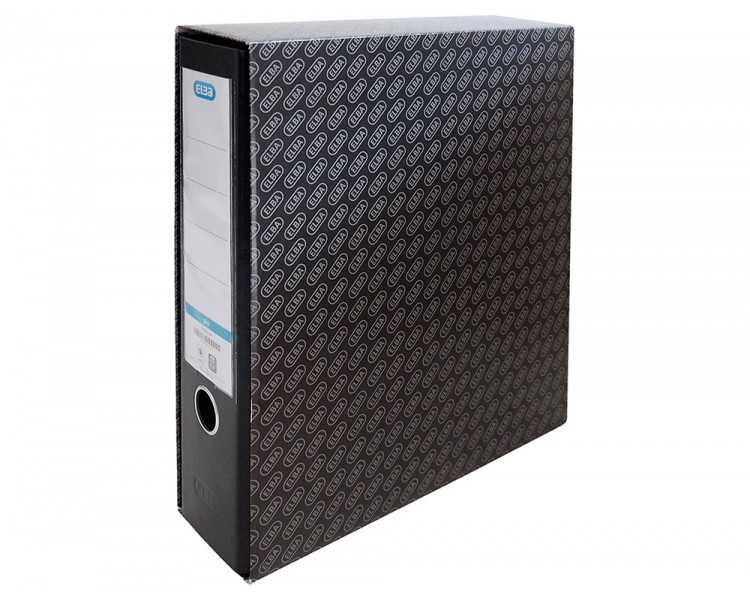 Caja archivador de palanca carton forrado elba folio lomo 85 mm negro