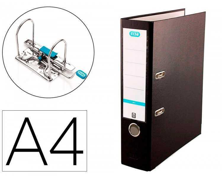 Archivador de palanca elba top carton compacto polipropileno con rado din a4 lomo de 80 mm negro
