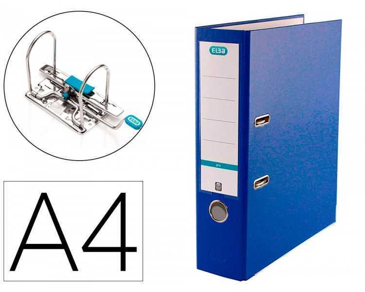 Archivador de palanca elba top carton compacto polipropileno con rado din a4 lomo de 80 mm azul