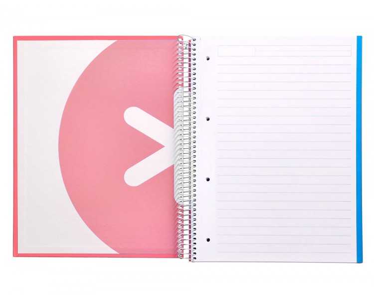 Cuaderno espiral a4 micro antartik tapa forrada 120h 90 gr horizontal 5 bandas 4 taladros color coral