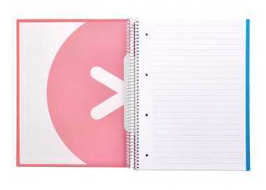 Cuaderno espiral a4 micro antartik tapa forrada 120h 90 gr horizontal 5 bandas 4 taladros color coral