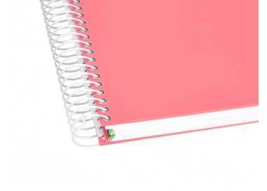 Cuaderno espiral a4 micro antartik tapa forrada 120h 90 gr horizontal 5 bandas 4 taladros color coral