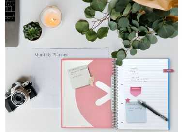 Cuaderno espiral a4 micro antartik tapa forrada 120h 90 gr horizontal 5 bandas 4 taladros color coral