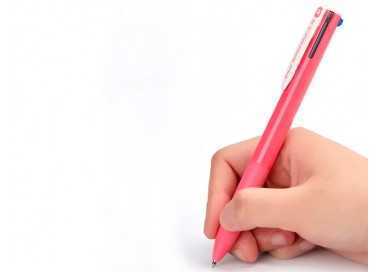 Boligrafo pilot super grip g 4 colores retractil sujecion de caucho tinta base de aceite cuerpo color rosa