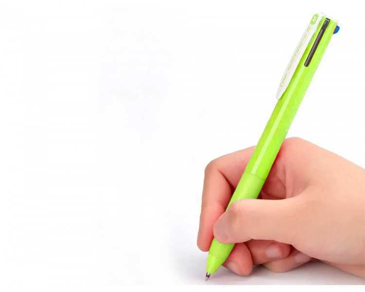 Boligrafo pilot super grip g 4 colores retractil sujecion de caucho tinta base de aceite cuerpo color verde
