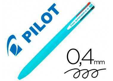 Boligrafo pilot super grip g 4 colores retractil sujecion de caucho tinta base de aceite cuerpo color azul