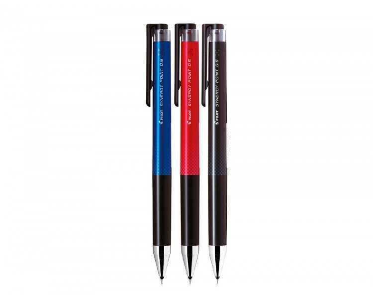 Boligrafo pilot synergy point retractil sujecion de caucho tinta gel 0,5 mm rojo